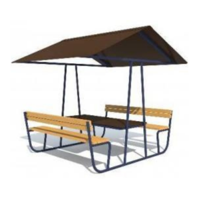 Беседка летняя с
крышей из
профнастила арт. 0307