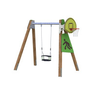 Качеля с навесом и баскетбольным щитом